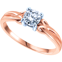 latest wedding fashion trend, White and Rose Gold Diamond Solitaire Engagement Ring